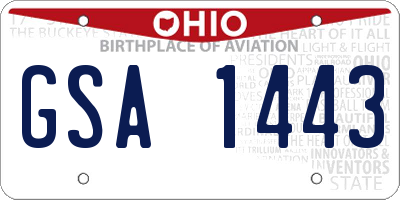 OH license plate GSA1443