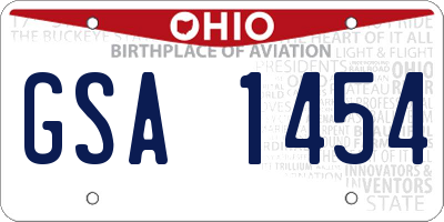 OH license plate GSA1454
