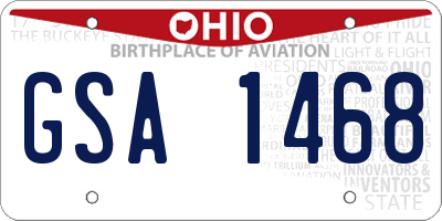 OH license plate GSA1468