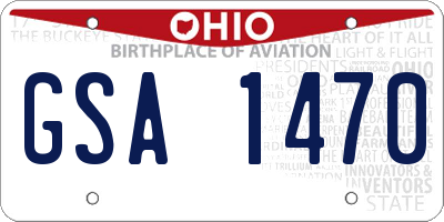 OH license plate GSA1470