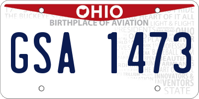 OH license plate GSA1473