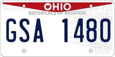 OH license plate GSA1480