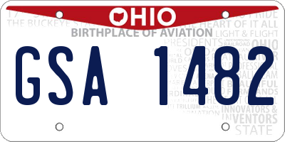 OH license plate GSA1482