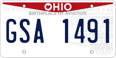 OH license plate GSA1491