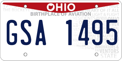 OH license plate GSA1495