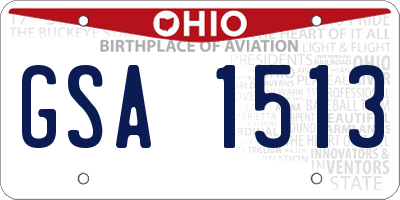 OH license plate GSA1513