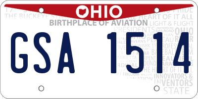 OH license plate GSA1514