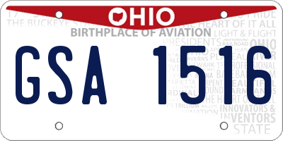 OH license plate GSA1516
