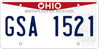 OH license plate GSA1521