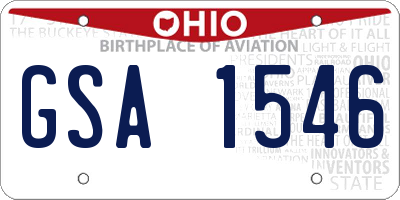 OH license plate GSA1546
