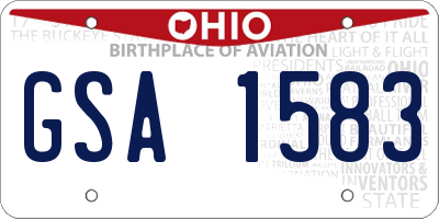 OH license plate GSA1583