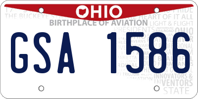 OH license plate GSA1586