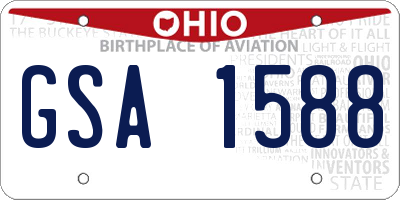 OH license plate GSA1588