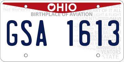 OH license plate GSA1613