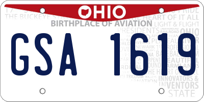 OH license plate GSA1619