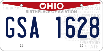 OH license plate GSA1628