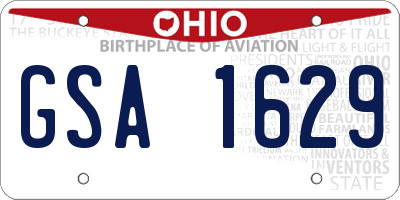 OH license plate GSA1629