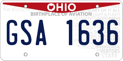 OH license plate GSA1636