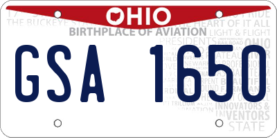 OH license plate GSA1650