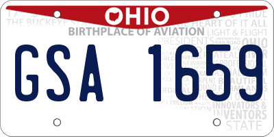 OH license plate GSA1659