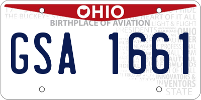 OH license plate GSA1661