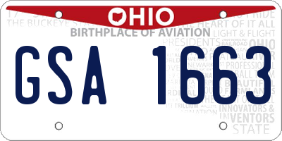 OH license plate GSA1663