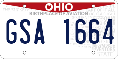 OH license plate GSA1664