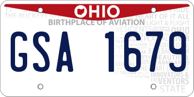 OH license plate GSA1679