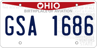 OH license plate GSA1686
