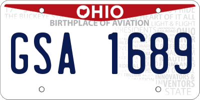 OH license plate GSA1689