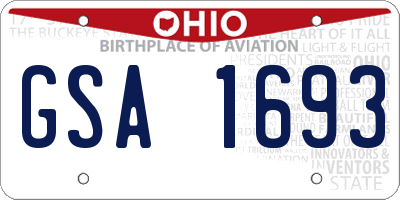 OH license plate GSA1693