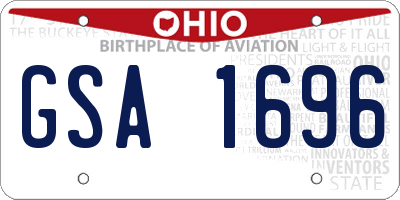 OH license plate GSA1696