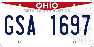 OH license plate GSA1697