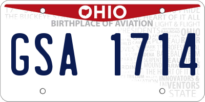 OH license plate GSA1714