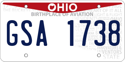 OH license plate GSA1738
