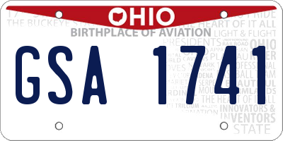 OH license plate GSA1741