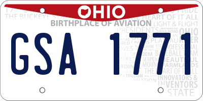 OH license plate GSA1771