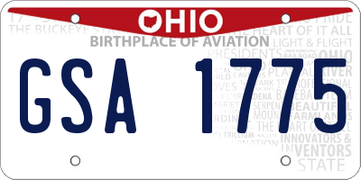 OH license plate GSA1775