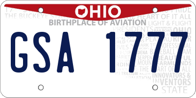 OH license plate GSA1777