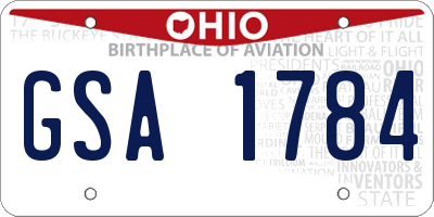 OH license plate GSA1784