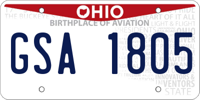 OH license plate GSA1805