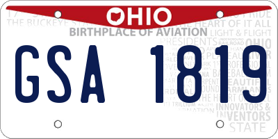 OH license plate GSA1819