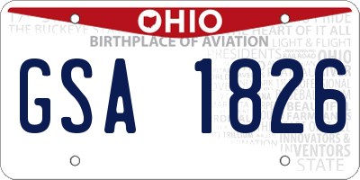 OH license plate GSA1826