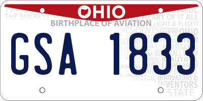 OH license plate GSA1833