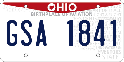 OH license plate GSA1841