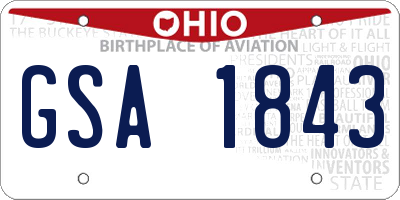 OH license plate GSA1843