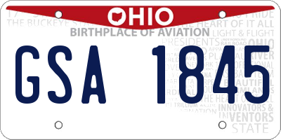 OH license plate GSA1845