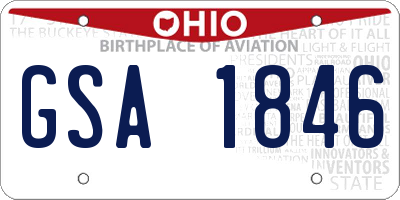 OH license plate GSA1846