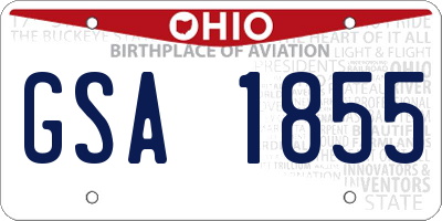 OH license plate GSA1855