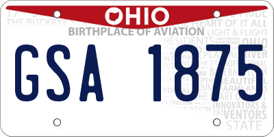 OH license plate GSA1875